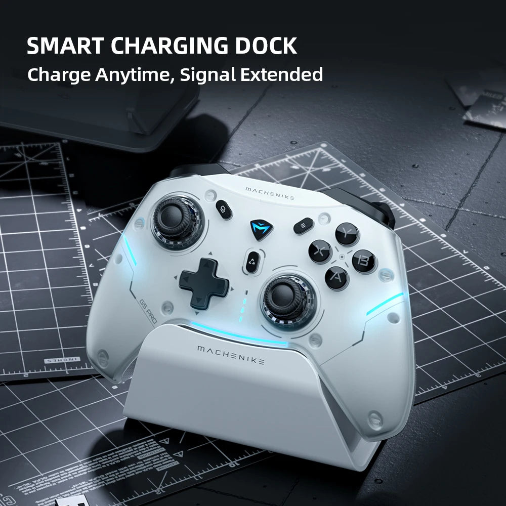MACHENIKE G5Pro Max SE геймърски контролер, зарядна станция, опционални джойстици с Hall ефект, тригери с RGB светлина, безжичен геймпад