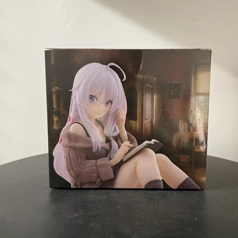 10cm The Journey Of Elaina Elaina Sitting Reading Anime Girl Figure Model Statue Boys Collection Desktop Decoration Ornament Toy