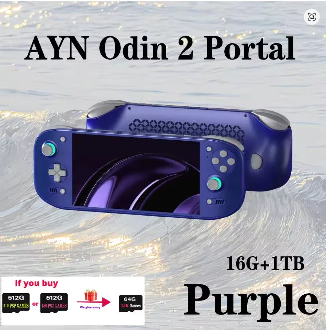 AYN Odin 2 Portal Retro Handheld Game  Video Player Console 7 Inch 120HZ Screen Android 13 Bluetooth  16G+ITB 512G PSP PS2 Gift