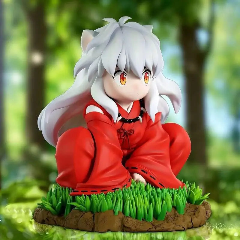 Anime Q Version Sitting Posture Inuyasha Nomi Childhood Sesshoumaru Action Figurine Gk Model Creative Ornament Desktop Toy Gift