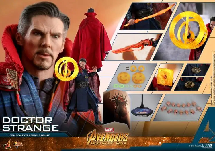 Original Hot Toys Doctor Strange Actin Figure 1/6 The Avengers Dr. Strange Figurine Ht MMS484 Bc Doctor Stranges Collection Toys