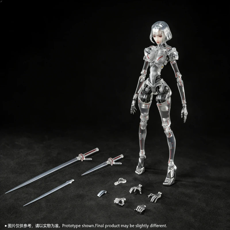 Sci-Fi Android Figure 1/12 AI Agent Femella C1 Action Figure Movable Joints Model Collectible GK Toy Desktop Ornament Anime Gift