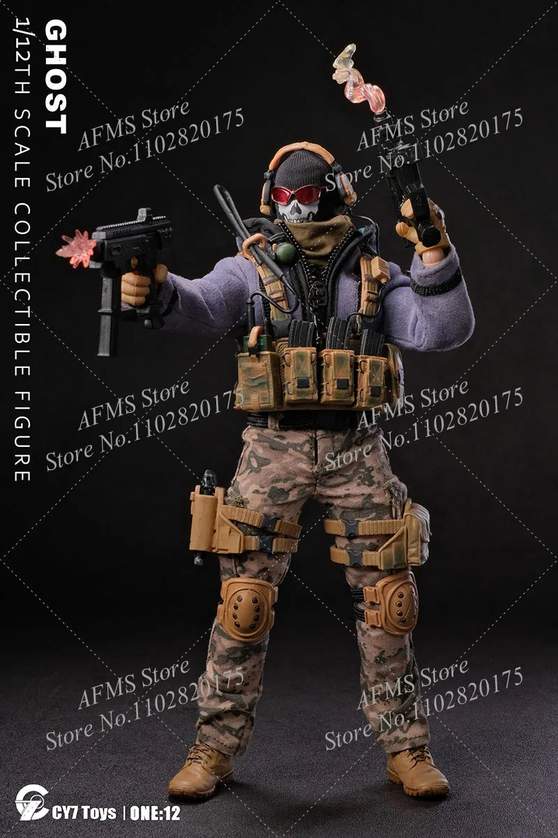 CY7 TOYS 1/12 Scale Collectible Figure Ghost Mini Military War Collection Dolls Full Set 6Inch Male Soldier Action Figure Model