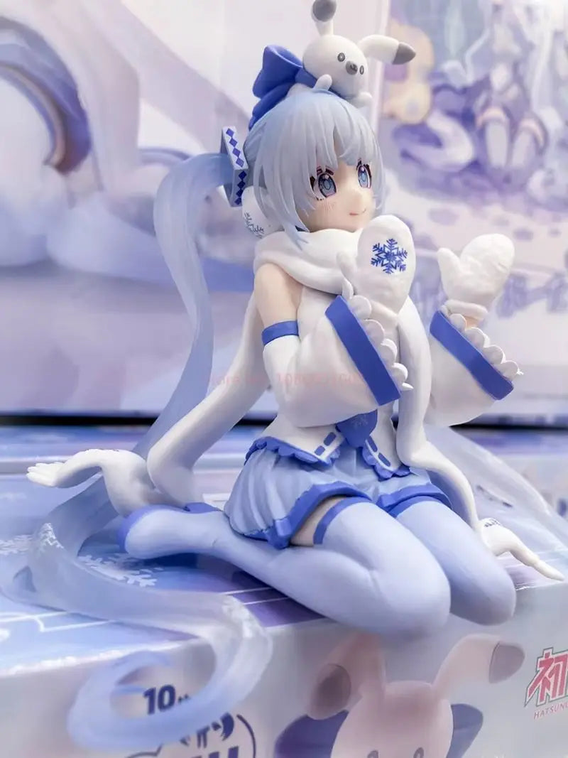 In Stock Genuine Furyu Hatsune Miku Snow Miku Sky Towm 10th Anniversary！Limited Edition Noodle Stoppe Model Toy Snow Miku Toy