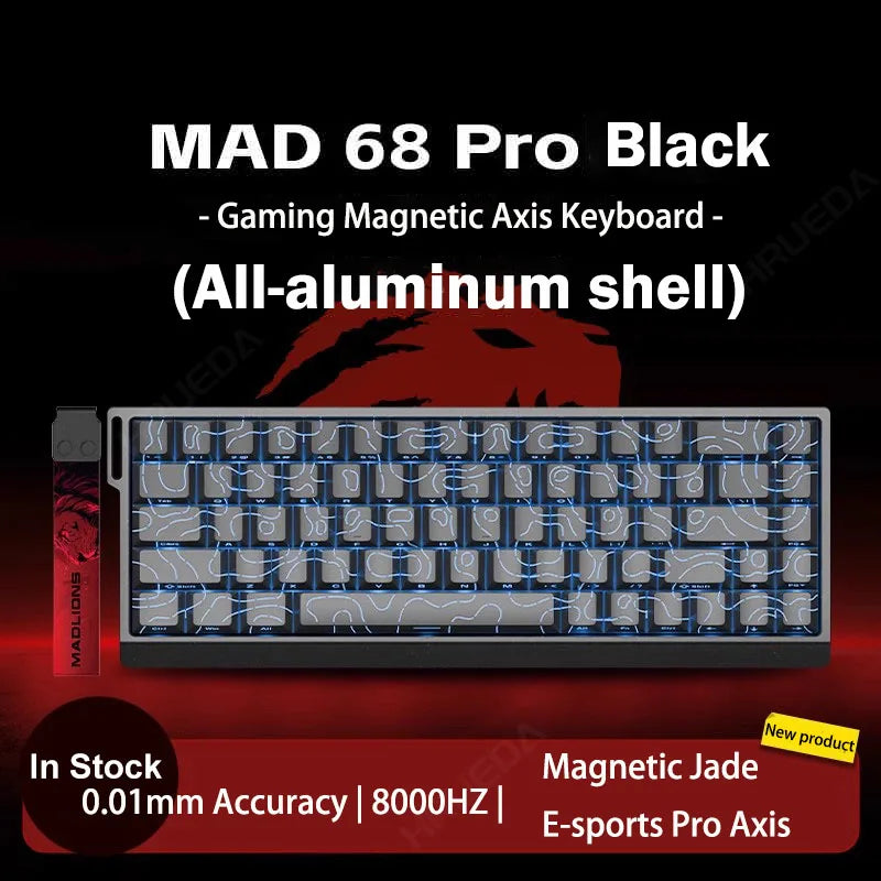 MADLIONS MAD 60/68HE Gaming-Tastatur mit magnetischem Schalter, kabelgebunden, Key Web Drive, benutzerdefiniertes 8K 61/68 Return RT, einstellbarer Tastenanschlag, Hot Swap