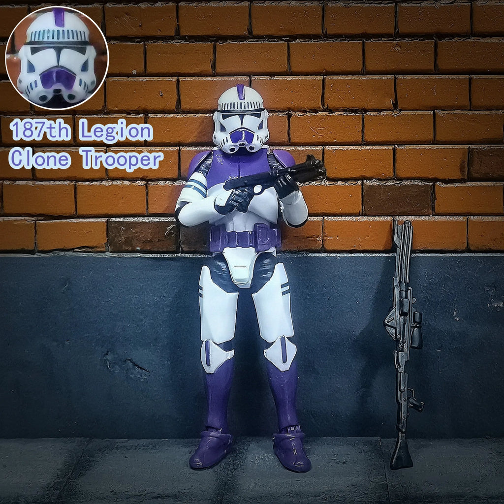 Star Wars 3.75 Inch  Clone Trooper 1/18 187th Legion  Shock Coruscant Guard Action Figure Windu Fox  Toys Model Loose