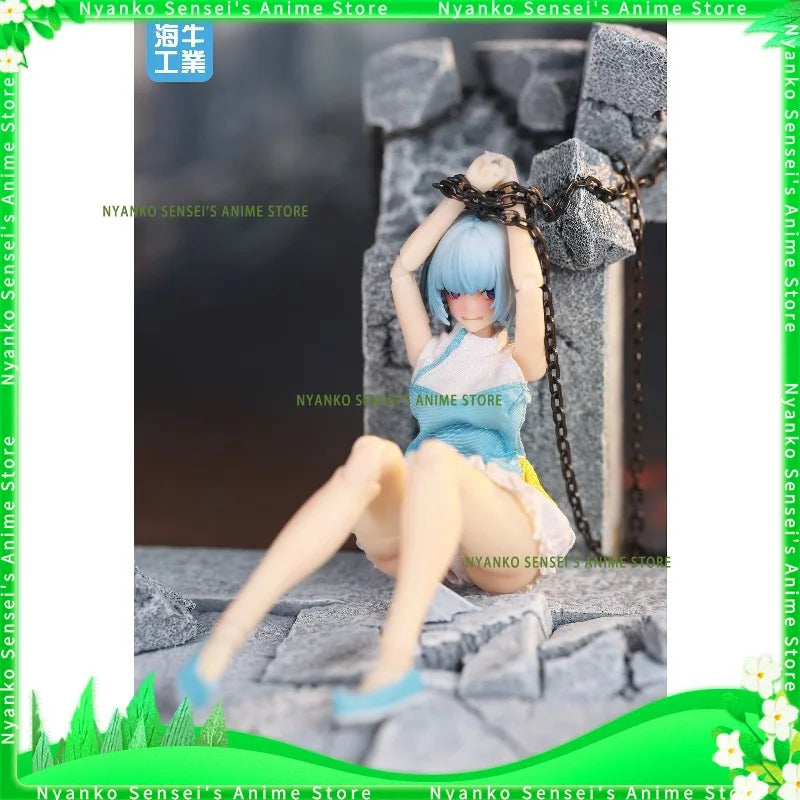 In Stock Sea Cow Industry 1/12 Scale 15cm MI-01 Desktop Battle Chronicles Inanna Blue Hair Action Figure Anime Model Collectible