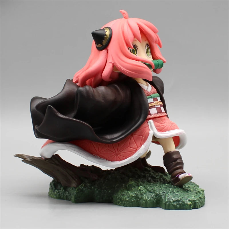 12cm Spy×Family Anya Forger Cos Kamado Nezuko Anime Action Figure Model Statue Collection Desktop Decoration Ornament Toys Gifts