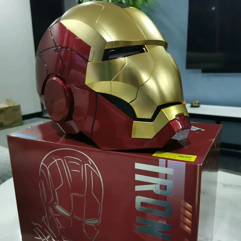 Marvel 1/1 Iron Man Jarvis Mk5 Mk50 Helmet Wearable Automatic Voice-Activated Electric Open And Close Series Childrens Toy Gift