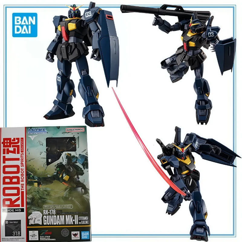 BANDAI Original in Stock THE ROBOT SPIRITS RX-178 GUNDAM MK-II [TITANS]ver. A.N.I.M.E. Assemble Model Kit Anime Cartoon Toys