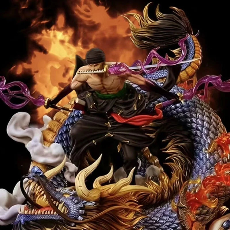 Anime Figure One Piece Roronoa Zoro VS Kaidou Battle GK Action Figures Statue Model Kids Toys Doll Gifts Desktop Ornaments