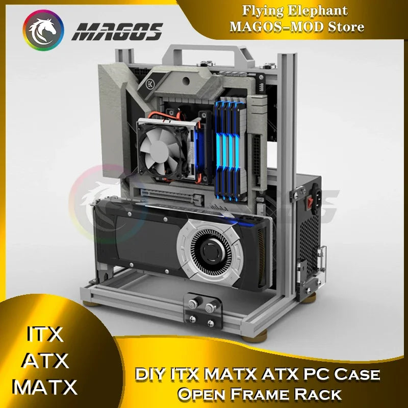 DIY Gamer Schrank MOD ITX MATX PC Fall Open Frame Aluminium Kreative ATX Turm Desktop Gaming Computer Chassis Rack