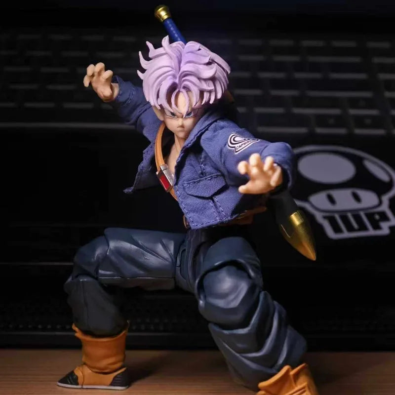 In Stock 1/12 Scale Action Figures Trunks Blue Jacket Coat Fit SHF Tonsen Arttoys Super Saiyan Trunks Anime  Gifts