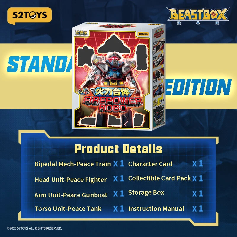 52TOYS 1/4 SQUAD FIREPOWER ROBO, Deformation Toys Action Figure, Collectible Converting Toys