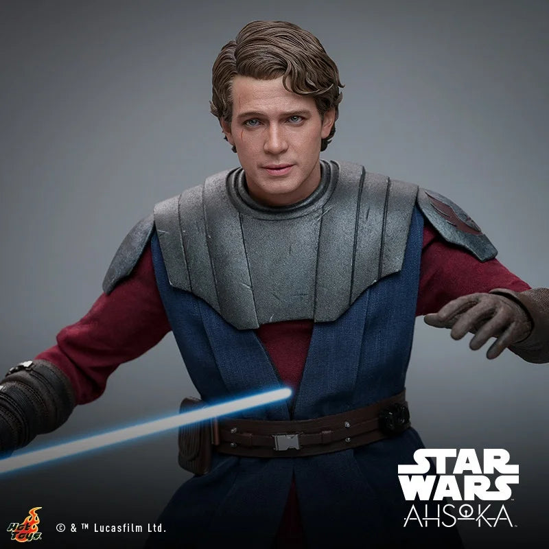 Hot Toys Star Wars Anakin Skywalker 1:6 Scale Action Figure The Clone Wars Collectible Jedi Knight With Blue Lightsaber For Fans