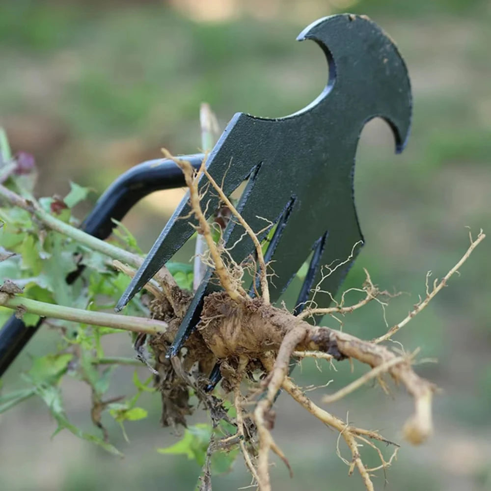 4 Teeths - Multifunctional Hand Weeder for Garden - Durable & Portable Garden Weeding Tool for Vegetable Gardening & Farm Planti