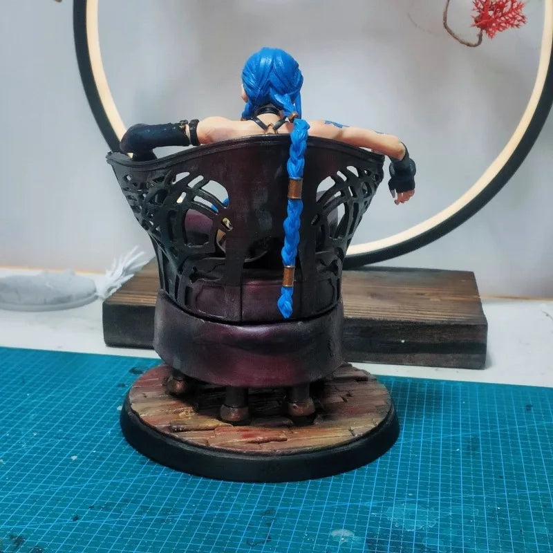 15cm League of Legeneds Figure Jinx Handmade Custom Style Resin Anime Collection Model Desktop Ornament Decorations Children Toy