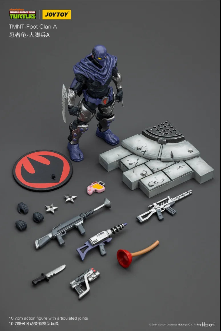 【SF】JOYTOY 1/18 Action Figure TMNT-Shredder Foot Clan A B 3pcs Model Toys Gifts Collection Ornaments