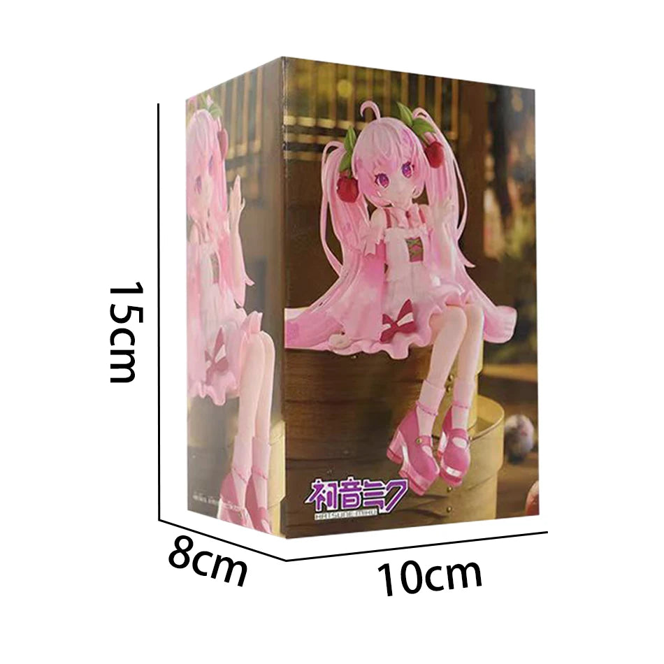 2026 14cm Hatsune Miku Vocalod Noodles Stopper Cherry Blossom Sakura Action Figure Doll Model Toy Home Kawaii Miku Birthday Gift