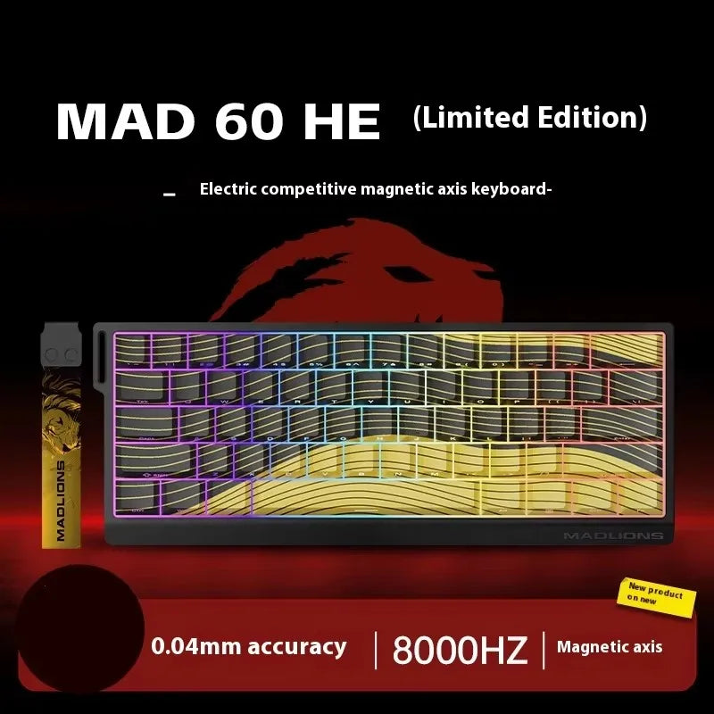 Mad 60he Mad 68he Жична механична клавиатура за игри с магнитен превключвател RT 0.02mm 0.04mm 8K Polling Rate RGB Hotswap клавиатура