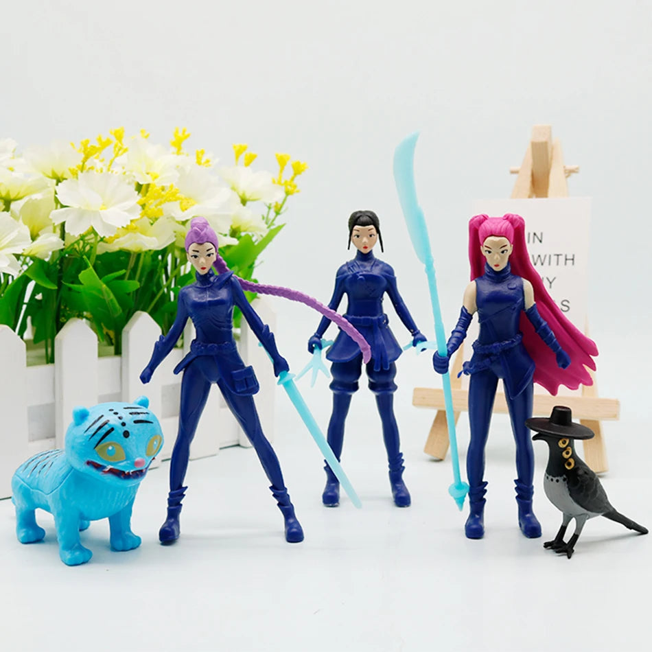 2025 Anime Kpop Demon Hunters Figure Rumi Mira Zoey Derpys Tiger Figurine Toy Cute Desk Decoration Statues Ornament Kid Gifts