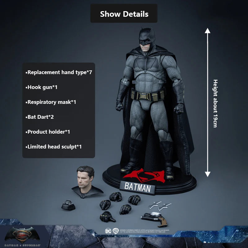 Fondjoy DC Batman Full series BVS Batman Movie Character Model Limited Head Sculpt Action Figures 19cm Collect Model Boy Gifts