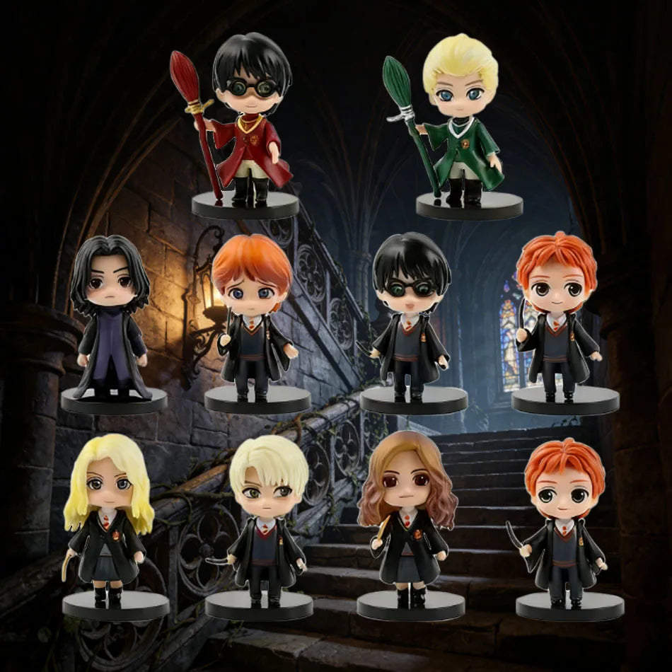 Harry Potter Chibi Models Hermione Ron Hedwig Merchandise Figures Desktop Decor Collectible children's toy New Year's Gift