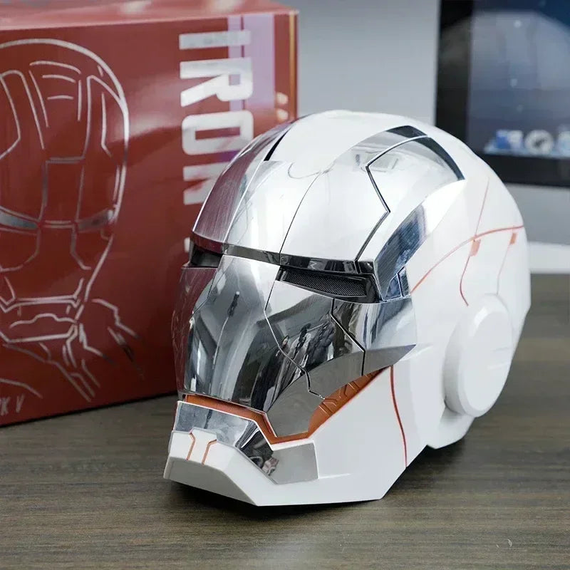 Електронна каска Iron Man Mk5 1:1, автоматичен шлем с гласово управление, Avengers Mk7 Mk5, косплей с LED светлина, играчка, близо до каска Ironman, подарък