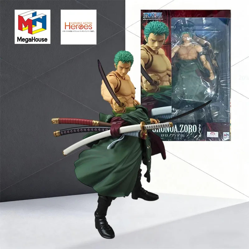 MegaHouse Original MODEL KIT Variable Action Heroes  ONE PIECE Roronoa Zoro  Anime Action Figure Model for Boys 190mm
