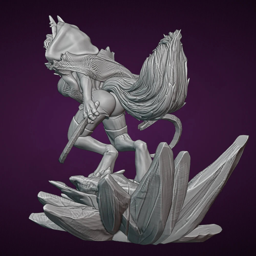1/24 Sexy Death Wolf NSFW Resin Figurine Toy Unpainted GK Doll Unassembled 3D Print Assembly Miniature Reduction Statue Toy