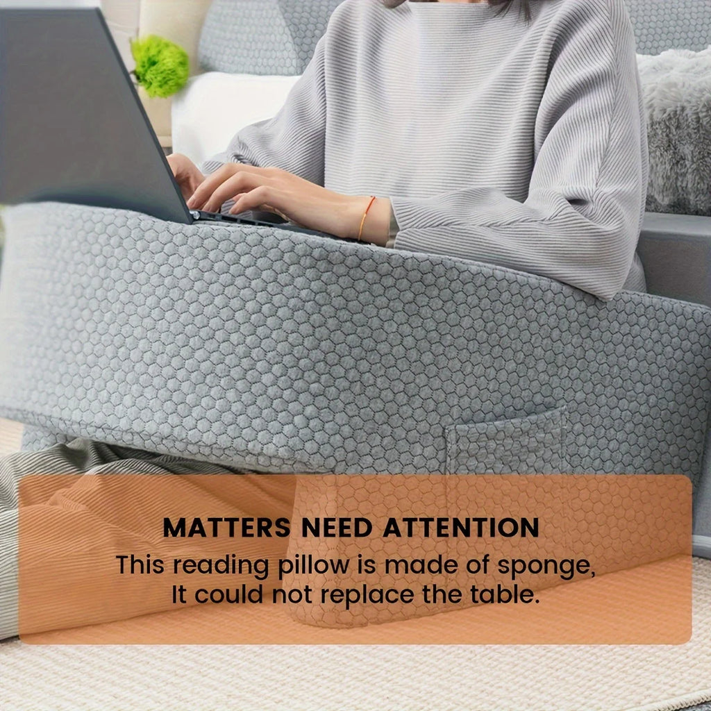 gaming armrest pillow, memory foam reading pillow, oversized support cushion, removable washable cover,,long session support,