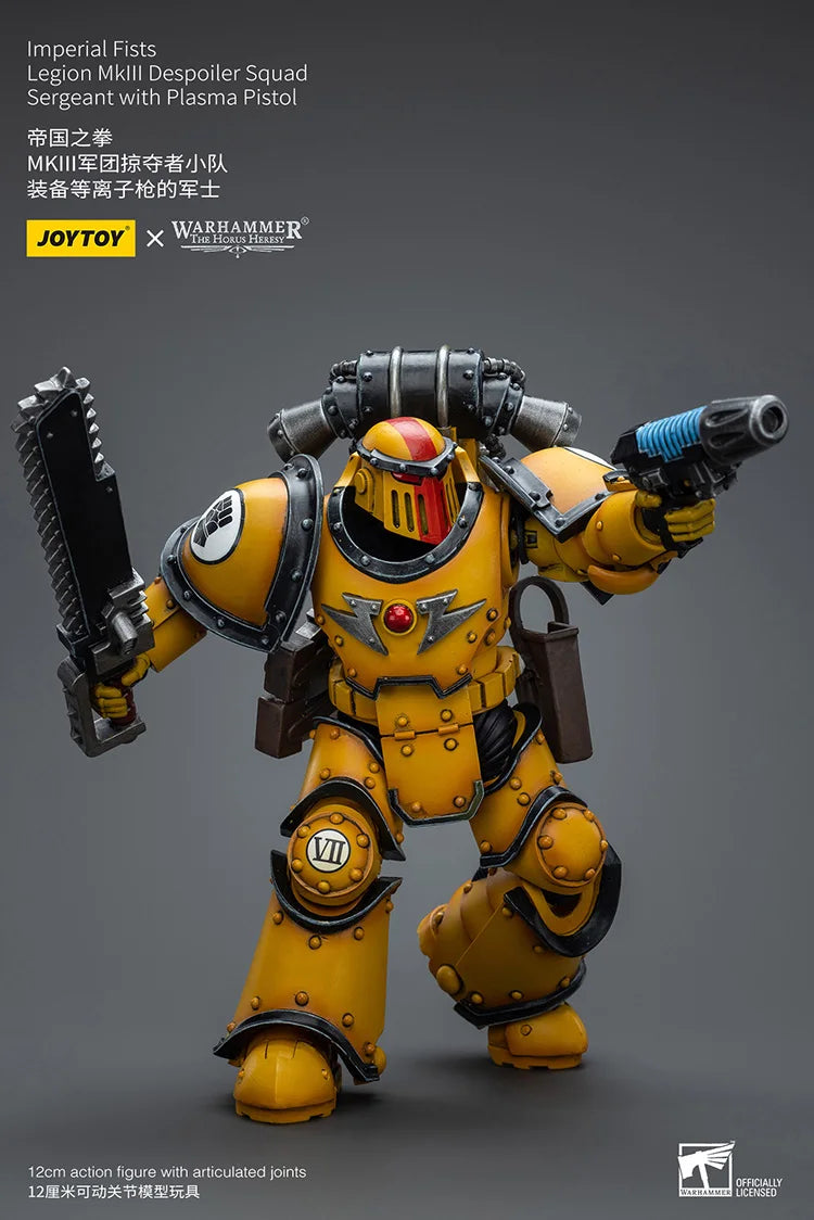 JOYTOY Warhammer „The Horus Heresy“ Imperial Fists Legion MkIII Despoiler Squad Sergeant mit Plasmapistole Actionfigur Puppe