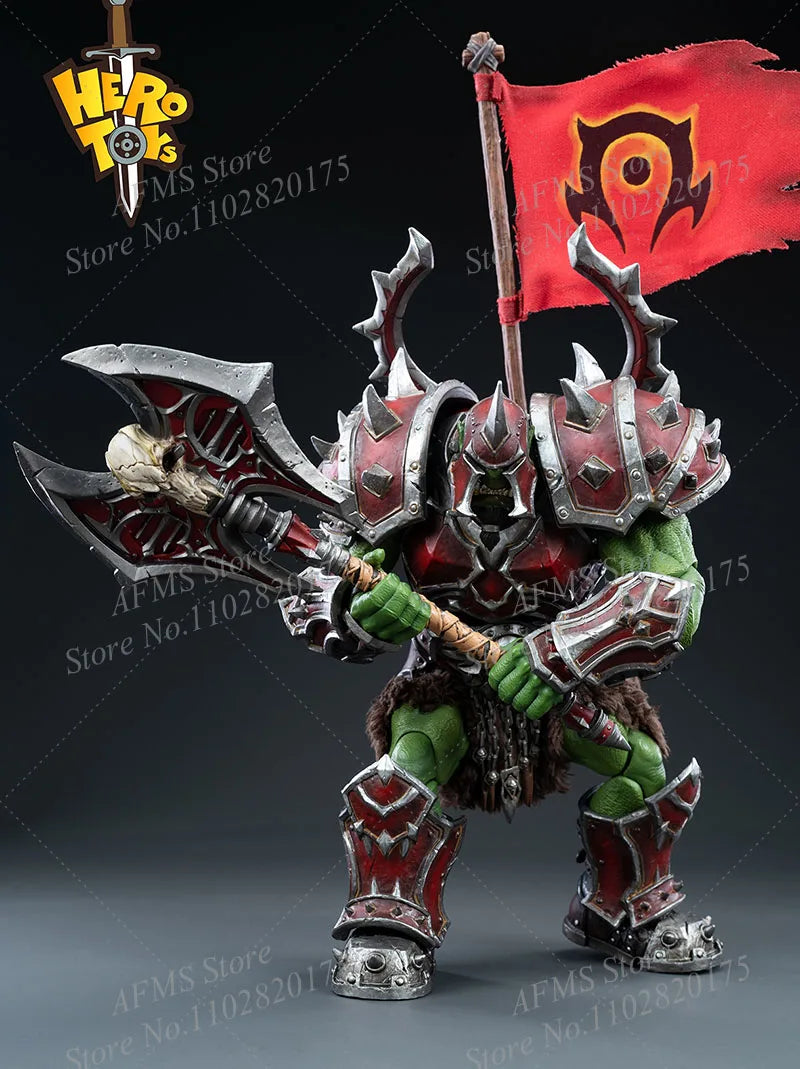 Auf Lager: Hero Toys 1/12 Sammelfigur WOW Ork Starker Krieger Elite Kukaron Puppen Komplettset 7-Zoll-Soldaten-Actionfigur