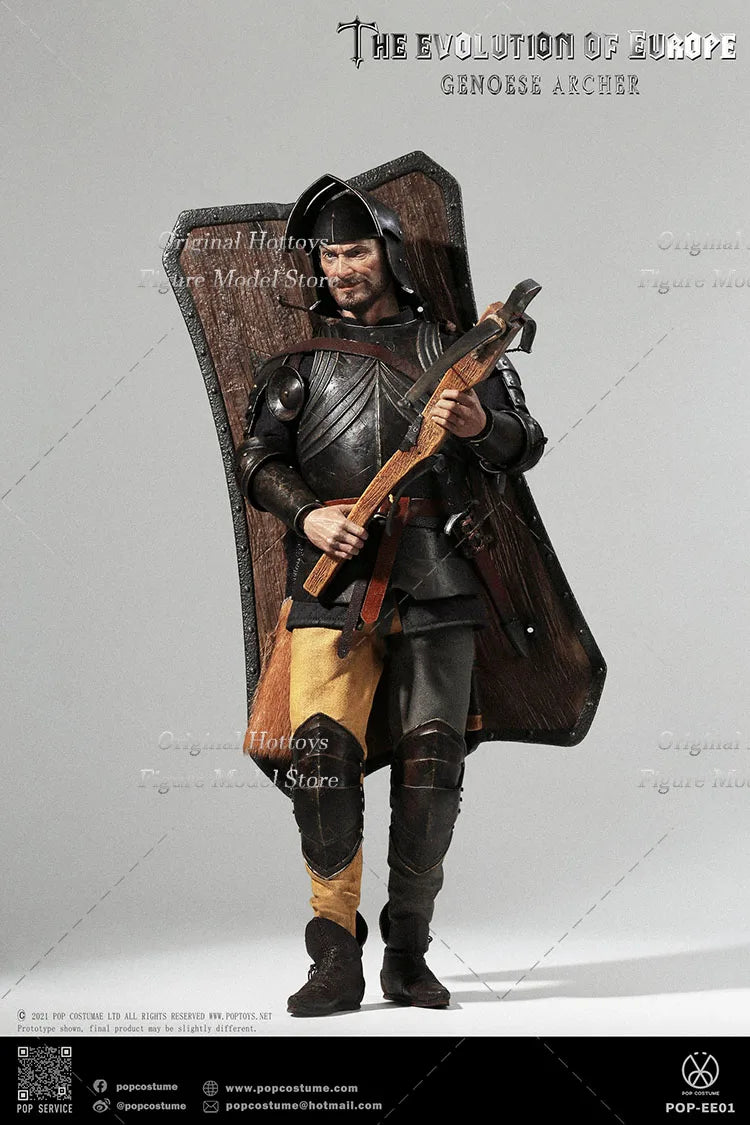 POP COSTUME EE01 1/6 Male Soldier Europa Universalis French Mercenary Genoa Crossbowman Captain Full Set 12'' Action Figure Doll