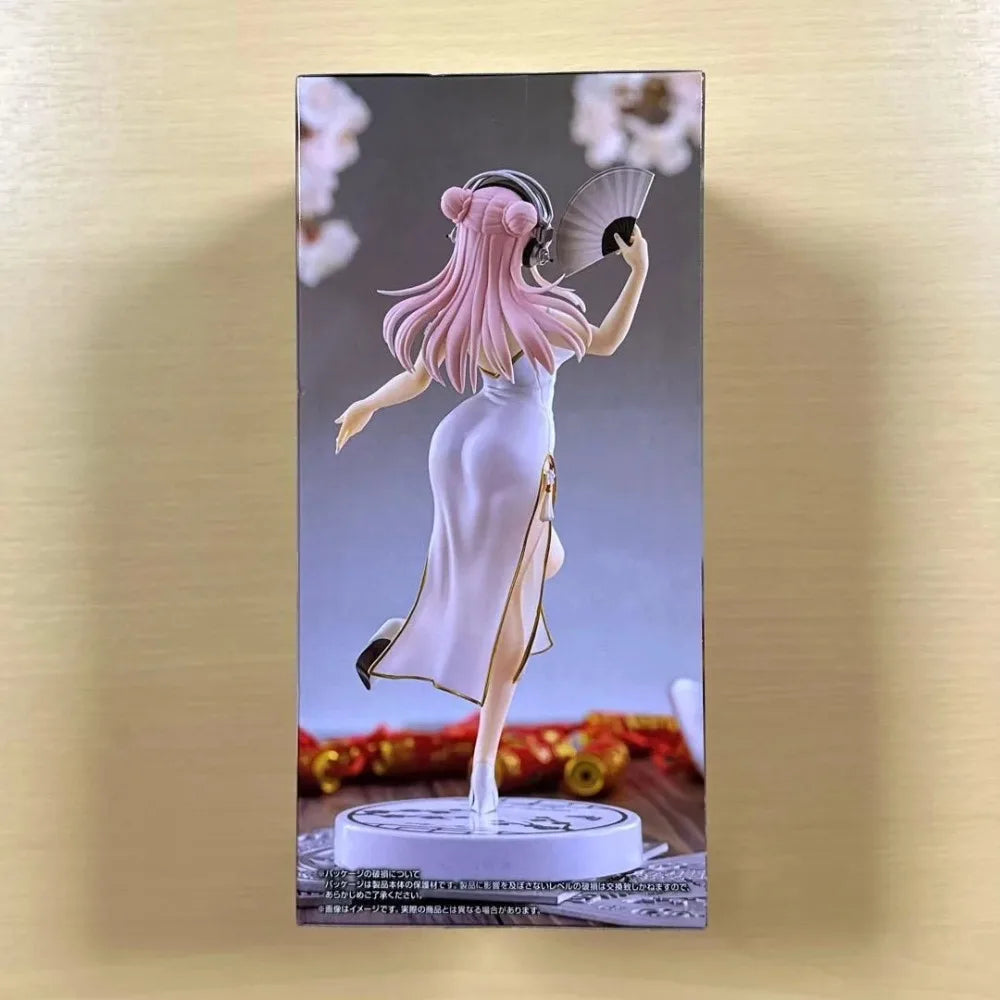 In Stock FuRyu Original Genuine Super Sonico Trio-Try-iT Figure White Chinese Dress Ver. Cheongsam 21cm Collections Model Toys