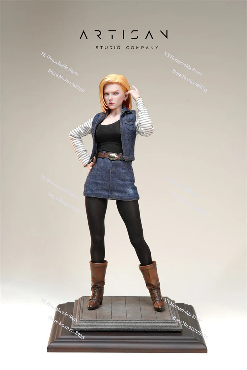 ARTISAN Studio 1/6 Gold Hair Android No.18 Delicate Painted Female Action Figure Collection Anime Memory 12" Female Soldier Doll