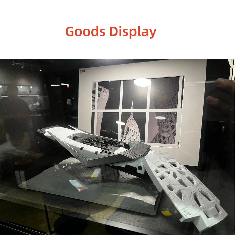 Interstellar Ranger Spaceship - Fdm 3d Printed & Hand-Painted Model With Acrylic Display Case,  Model Toy Gift For Fans