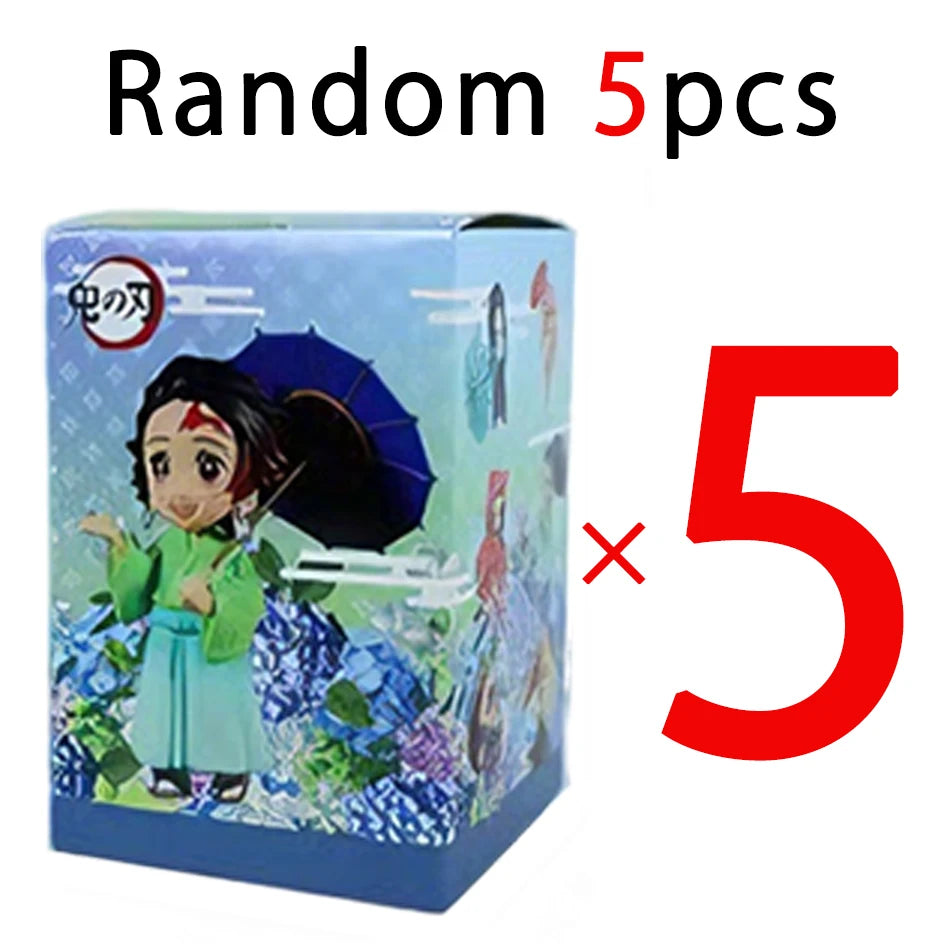 In stock 12cm kawaii  Demon Slayer Plum Rain Series with Box Handmade Model no Yaiba Kamado Nezuko Action Figure Ornament Gift
