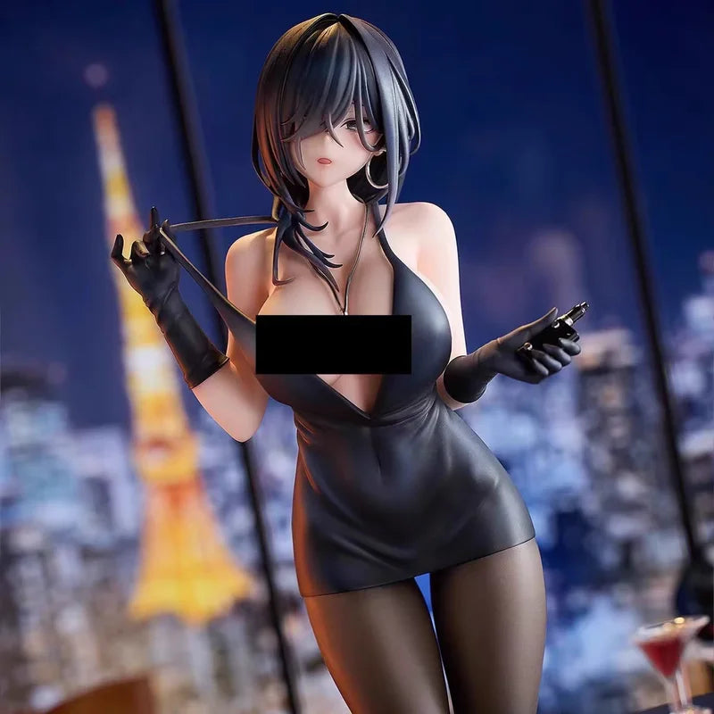 Beautiful Girl Yokoyama Iwami Anime Merchandise Black Dress Original Artwork Scale Figurine Model Collectible Display Piece Gift