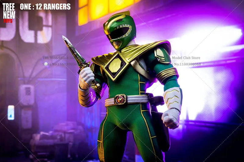 In Stock Tree New Toys 1/12 Scale Mighty Green White Power Rangers 6Inch Anime Action Figure Full Set Toy Gift for Fans