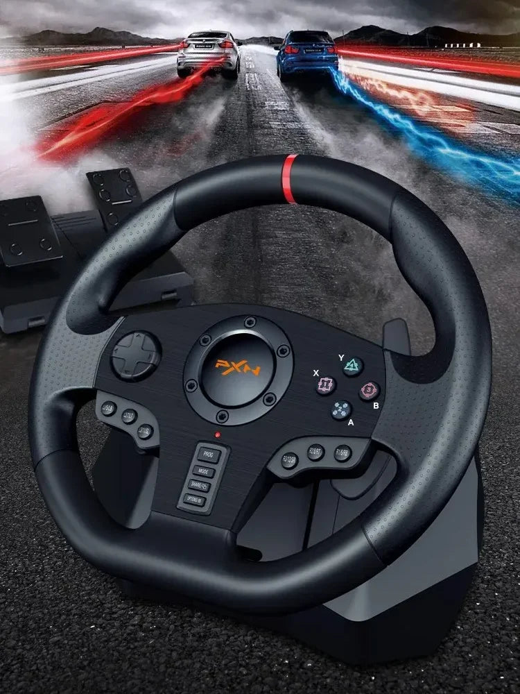 PC Racing Steering Wheel | PXN V900 Driving Simulator,Gaming Steering Wheelwith Pedals for PC,PS4,PS3,Xbox Series X|S,Xbox One