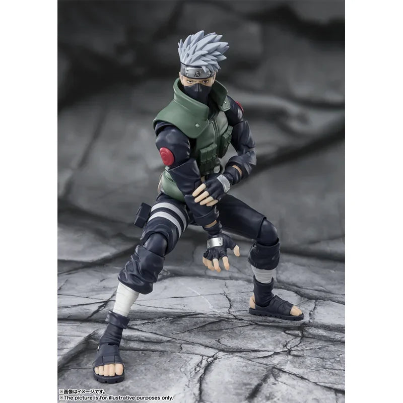 Bandai Naruto：Shippūden Anime Figure SHF Hatake Kakashi 2.0 The Hero of Sharingan Action Figure Toys for Kids Gift Model Dolls