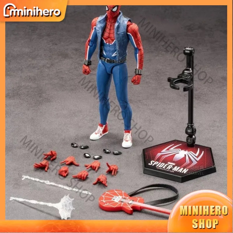 In stock ZD Toys Zhongdong Official Spider-Man Punk Costume Action Figure with Articulated Joints Collectible Toy Model