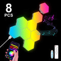 Smart Hexagonal Wall Lamp Color Change Ambient Night Light DIY Shape Music Sync MeRGBW APP Gaming RGB Hexagon LED Lights Bedroom