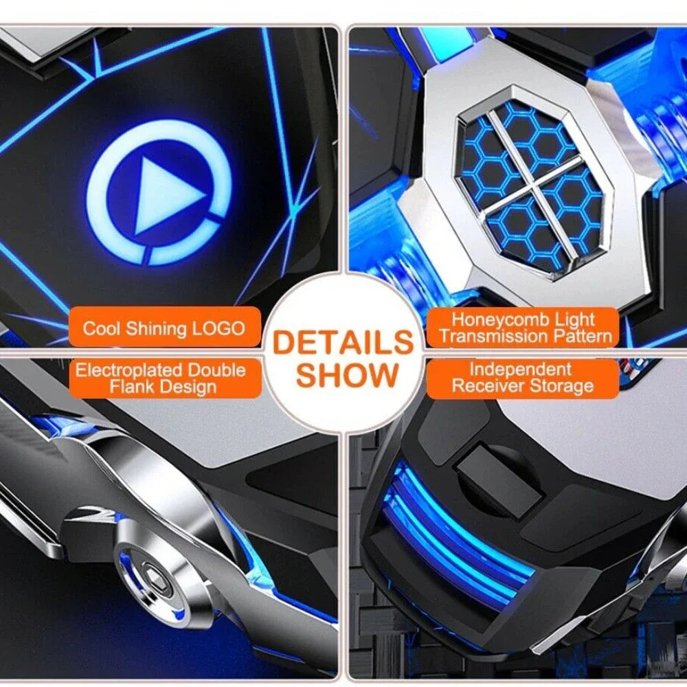 Drahtlose optische 2,4G USB-Gaming-Maus 1600DPI 7-farbige LED-Hintergrundbeleuchtung wiederaufladbare leise Mäuse für PC-Laptop