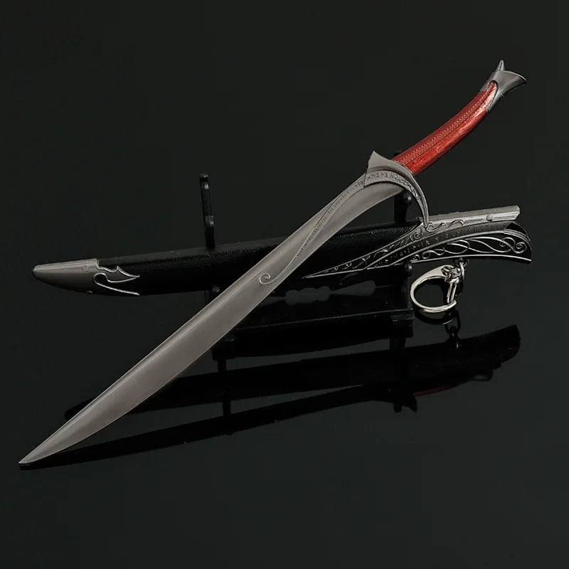 The Lord of the Orcrist Sword Replica – 20cm Zinc Alloy, Non-Sharp Blade with Scabbard, Rings Action Figure Weapon Accessory