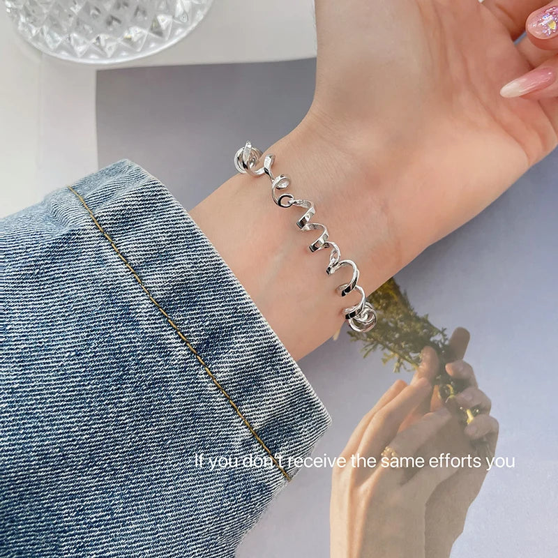 Bracelet Bangle Real 925 Sterling Silver Men Women Smooth Surface Winding Coil Chain Fine Jewelry 2024 Free Delivery Shipping B5