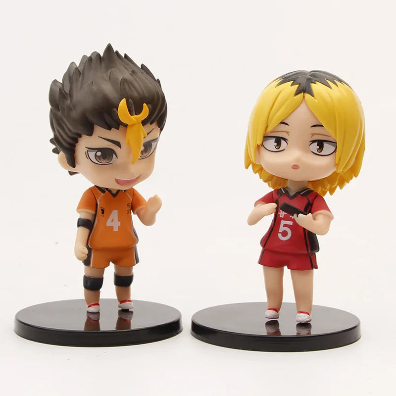 8Pcs/1Set Haikyuu Figure Oikawa Tooru Model Q version Hinata Shoyo Toy Kei Tsukishima Gift Collection Tadashi Yamaguchi PVC