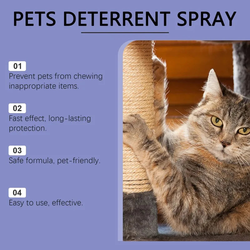 Cat Dog Scratch Deterrent Spray Protects Furniture Carpet Drapes Gentle Anti Scratch Training Aid Mild Anti Pet Scratch Spray