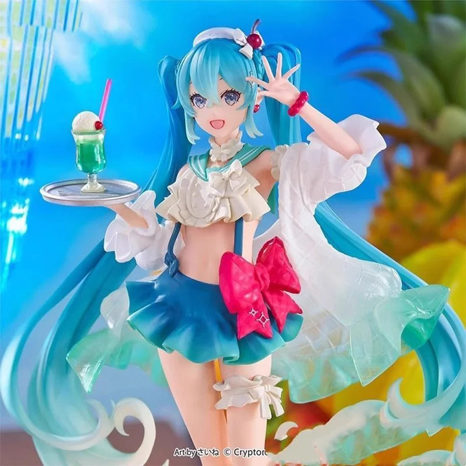 Hot sales Hatsune Miku figure Soda  cream dress The Props Desktop Decoration Collection PVC Model Toys Kids Gifts